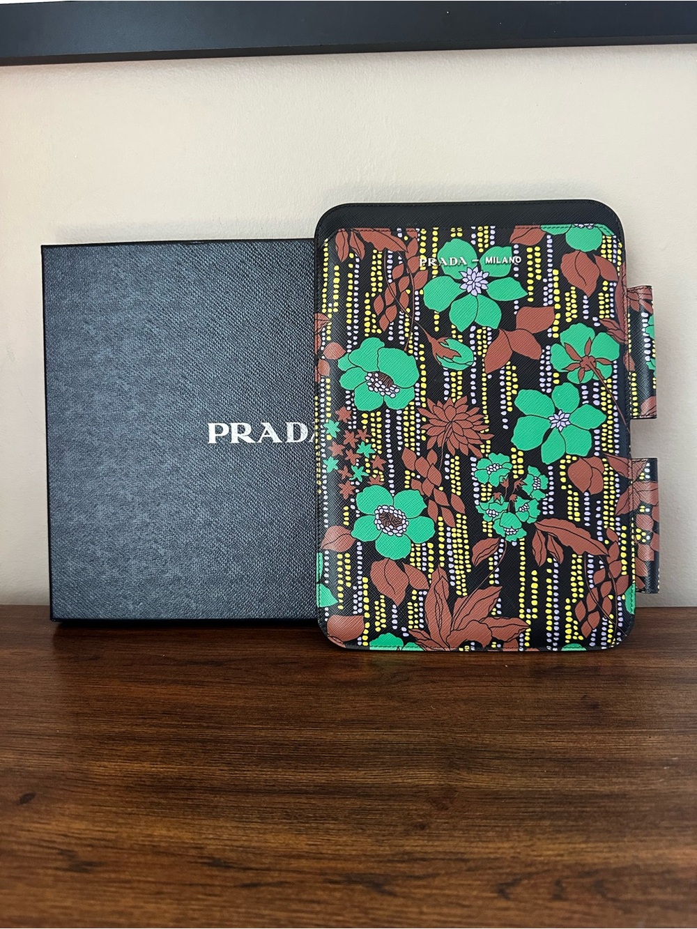 Prada Smeraldo Saffiano Leather Tablet Case